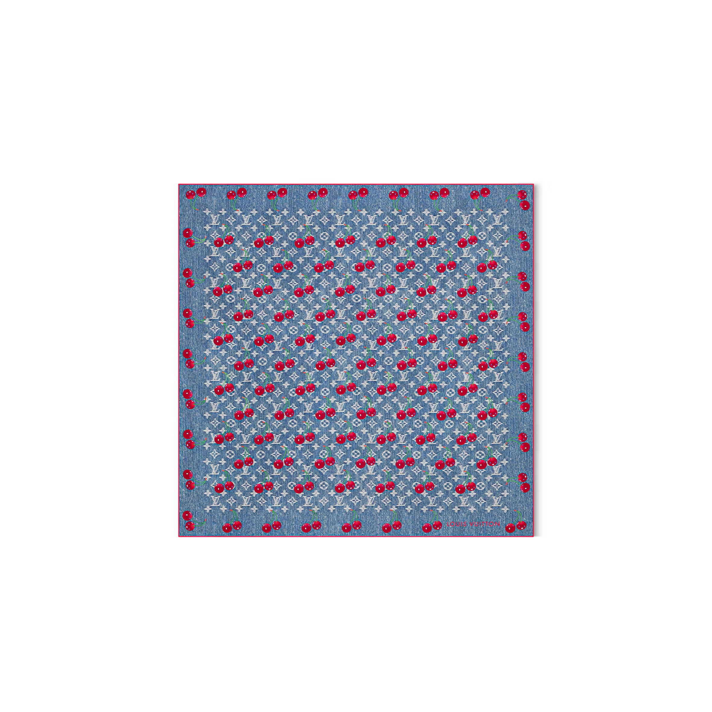 LOUIS VUITTON MURAKAMI LV X TM DENIM CERISE SQUARE 90 M96389 (90*90cm)